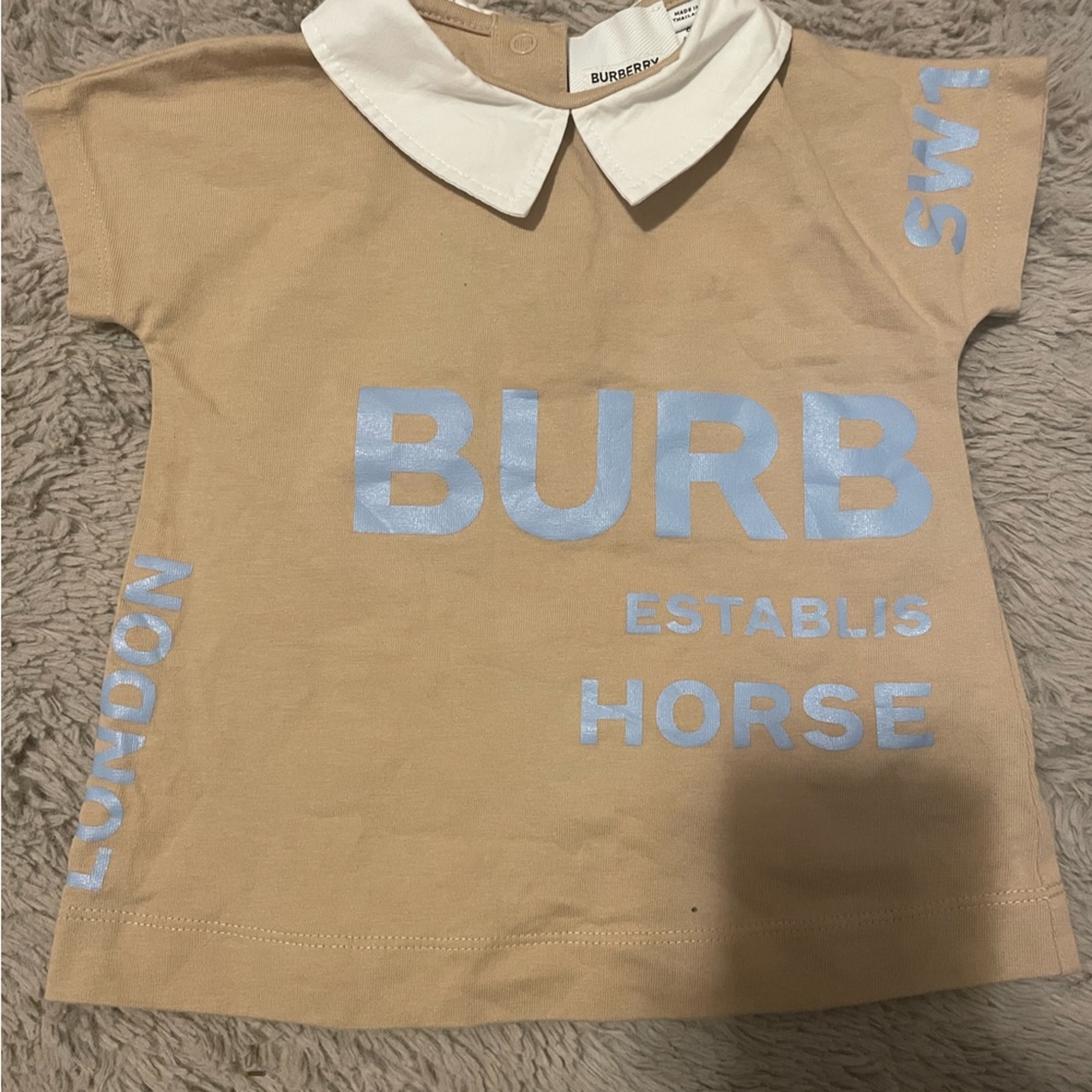authentic burberry shirt/dress with bottoms for infant baby 6-12month size